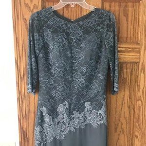 NEW Formal Gown, Grey 3/4 Slv, Mother of Bride or Groom, Full Lngth Sz 6